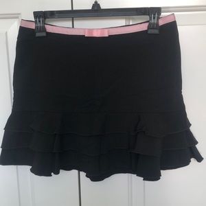Spring Street Black Y2K Mini Skirt with Pink Ribbon